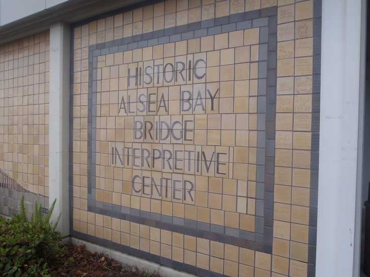 close up of tiled sign for Alsea Bay Historic Interpretive Center