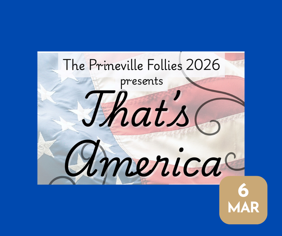 words that spell That's America with a red white and blue flag in the background