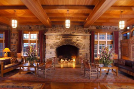 large stone fireplace