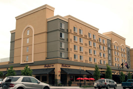 exterior of a multi-story hotel building