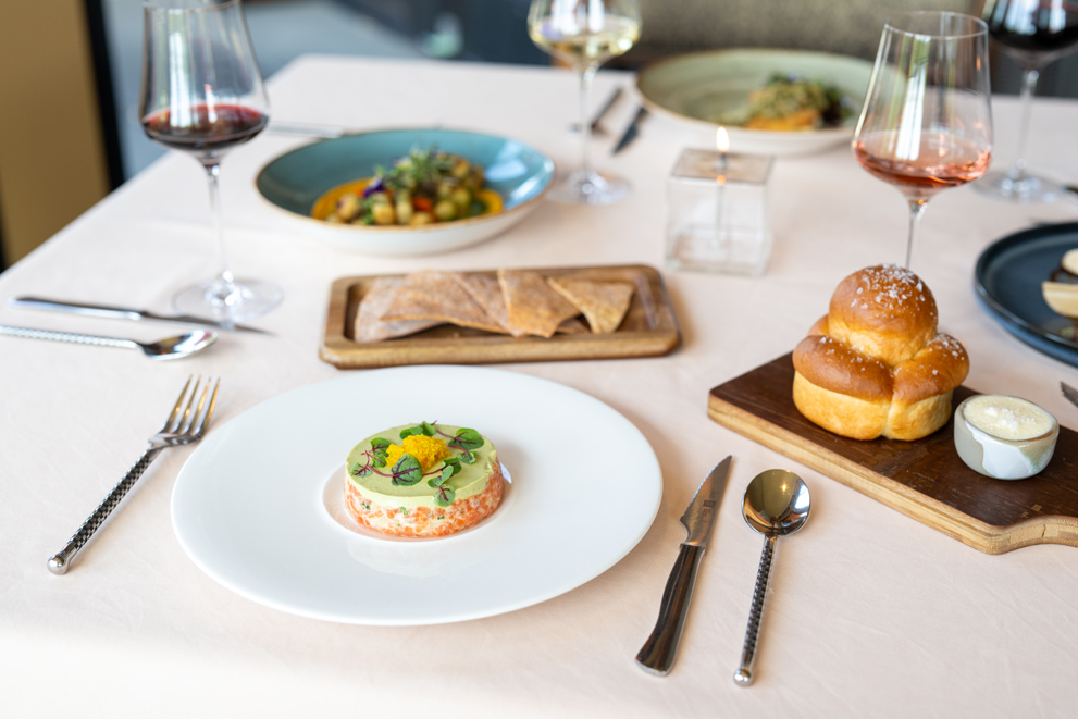 plated dessert at a fine dining restaurant