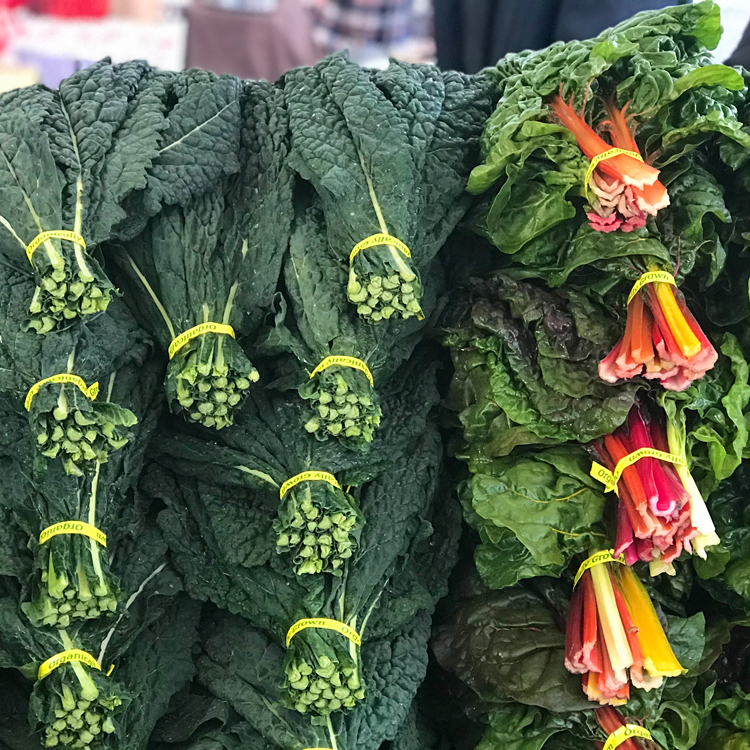 Fresh kale and chard at Rogue Valley Growers & Crafters Market