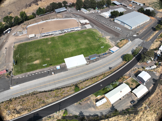 aerial view of fairgrounds in Morrow County, Oregon