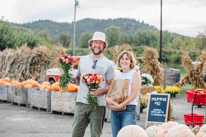 two people at outdoor market