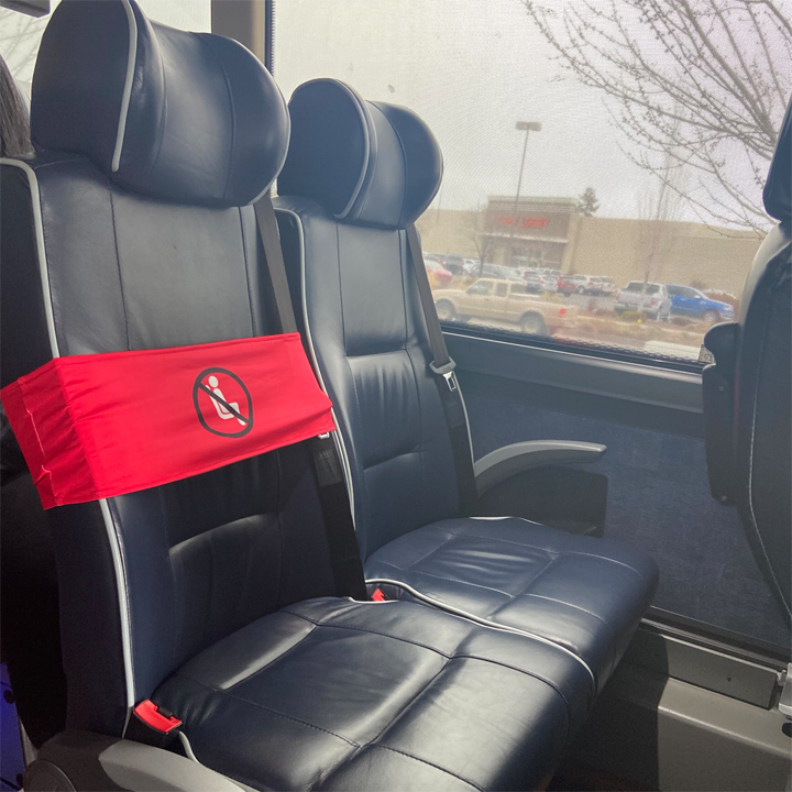 leather seats on motorcoach bus