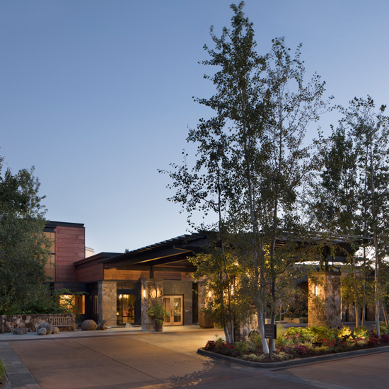 entrance to resort hotel