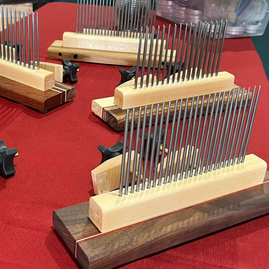display table at fiber market show