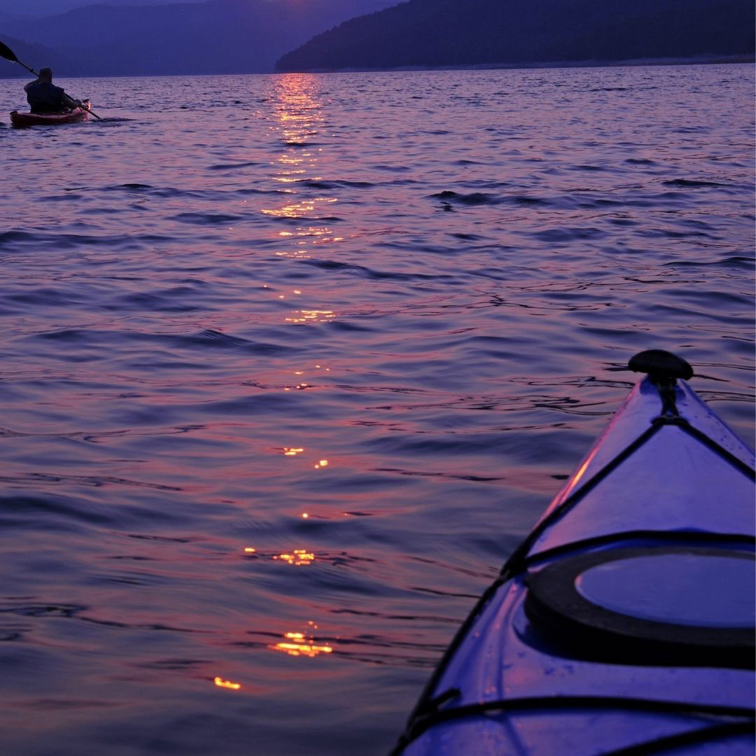 kayaking at dusk