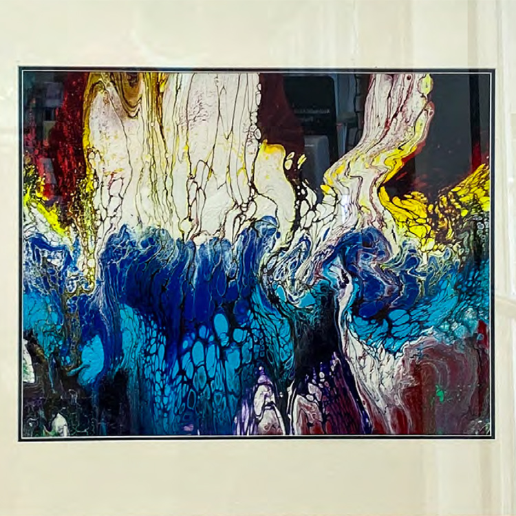 close up of framed painting