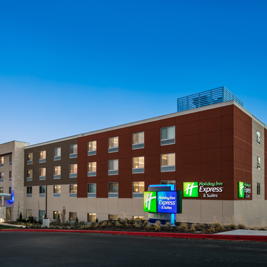 exterior of multi story Holiday Inn Express hotel