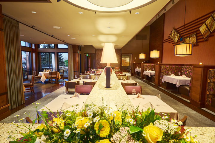 lavish dining room of restaurant