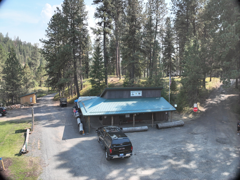 one story structure in wooded campground