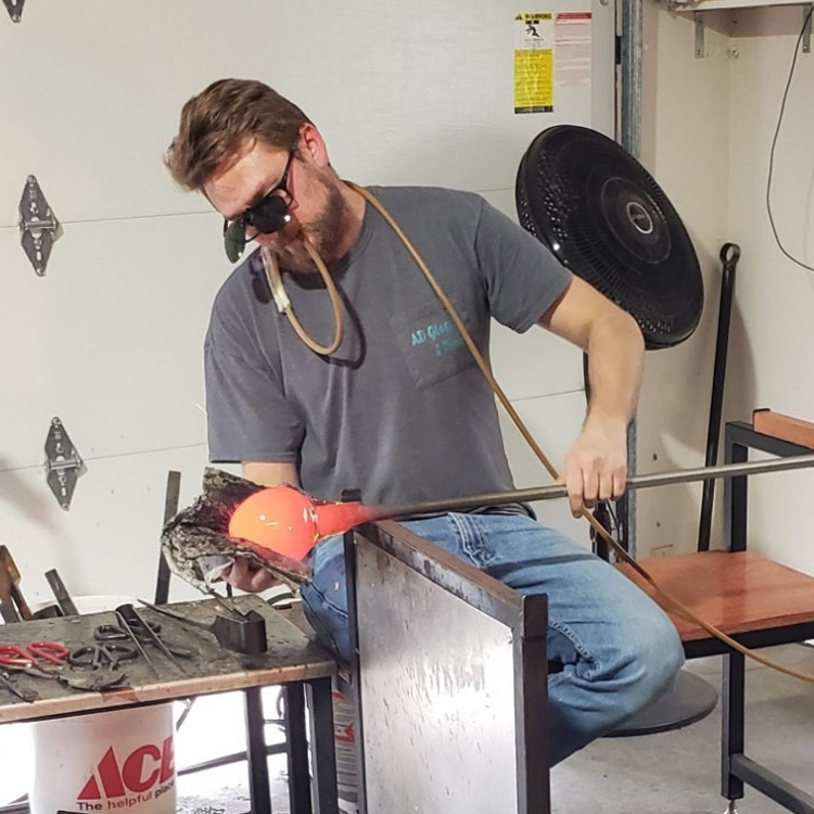 Learn to make hand blown glass with artist Aaron Duccini