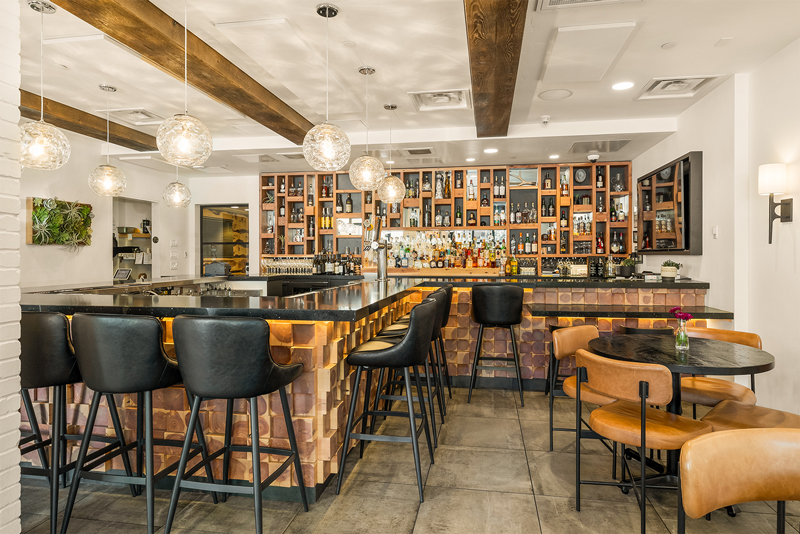 bar with modern and luxe styling features