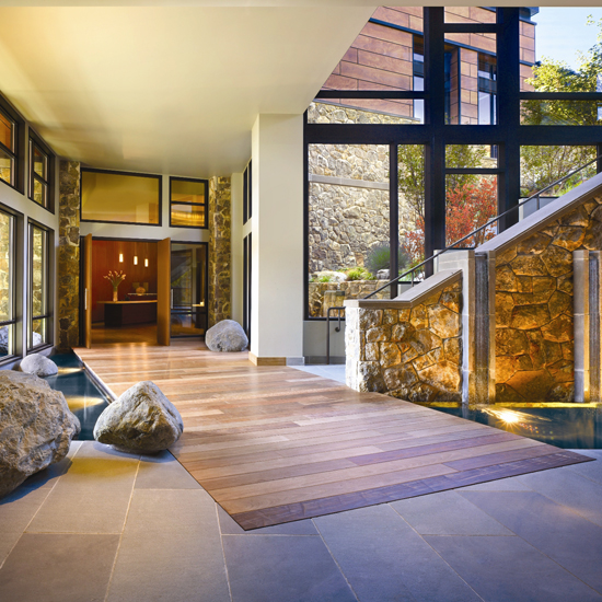 entrance to spa of resort hotel