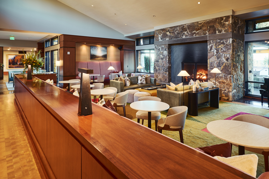 dining area of restaurant with modern tables and chairs