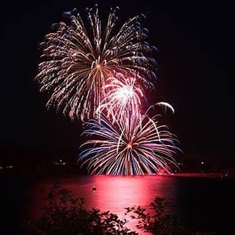 two fireworks over bay