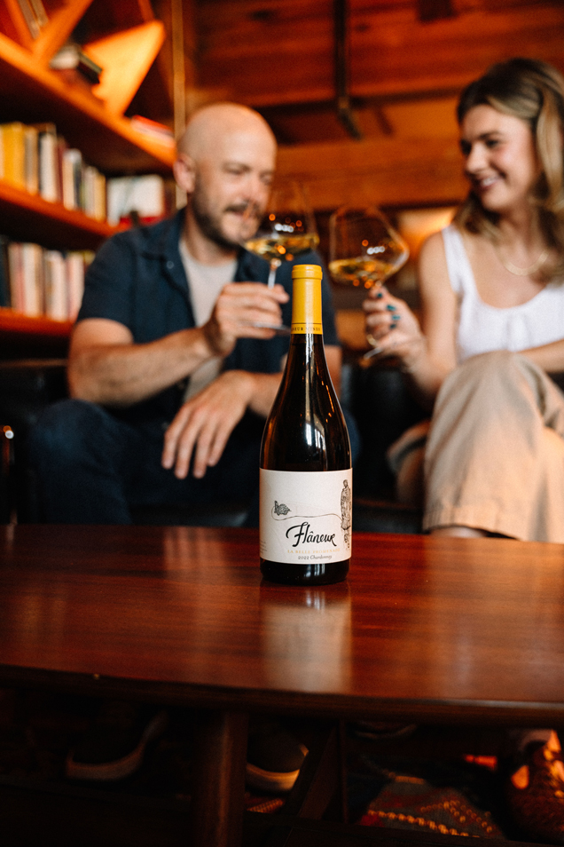 a couple cheers wine glasses