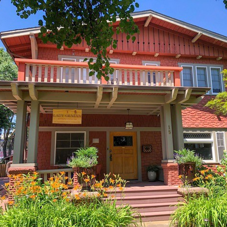 exterior of two story bed and breakfast