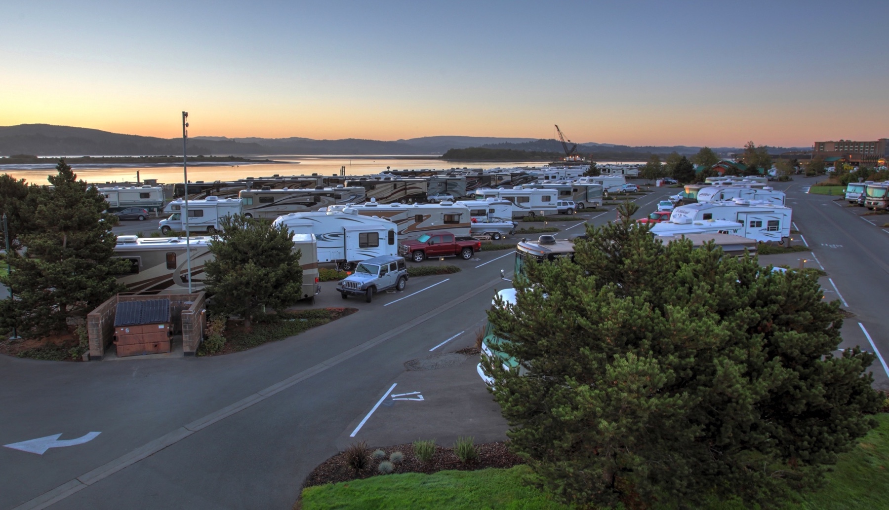 Sunset over The Mill's RV park