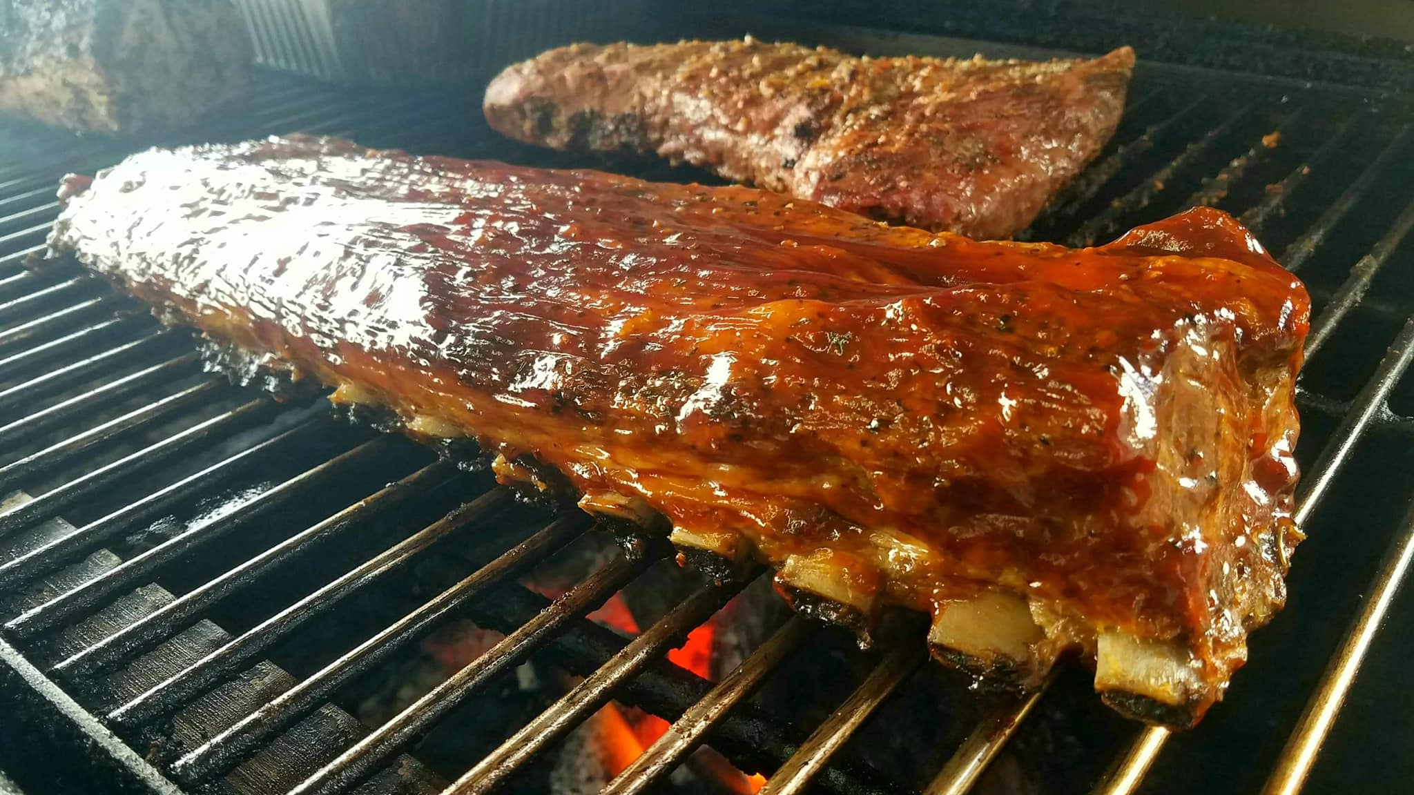 Ribs on the pit at Plate LLC