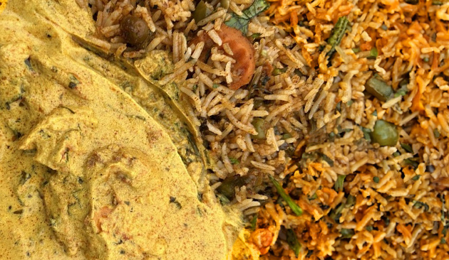 humus and rice indian food