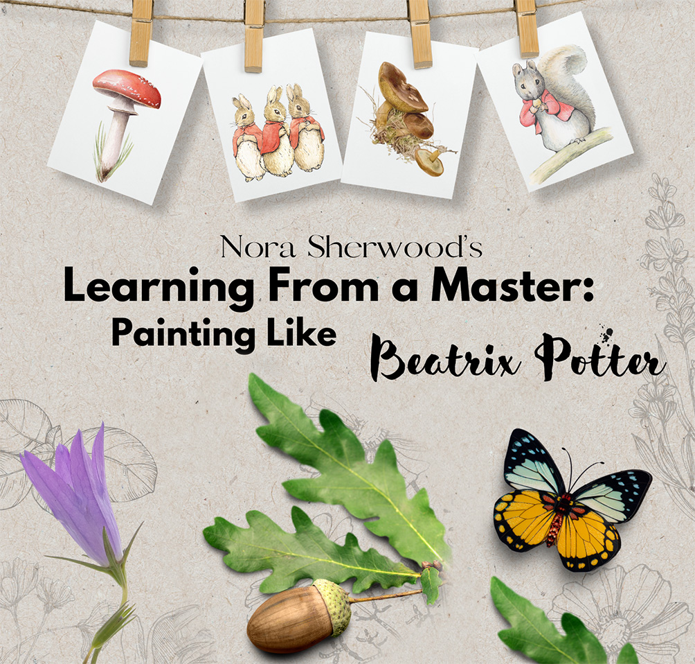 Poster promoting Beatrix Potter painting workshop