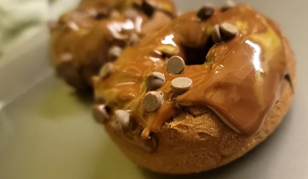 glazed donut with chips