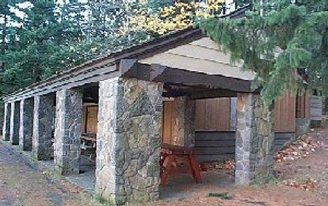 picnic pavilion with stone pillars