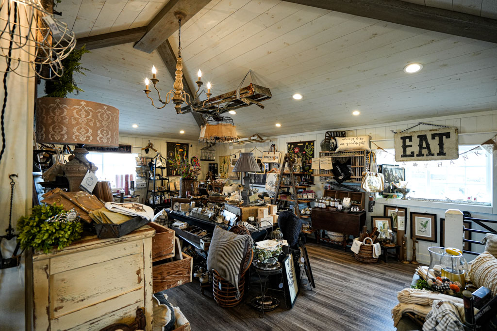 interior of Sweet Pea's home and garden shop in Bandon, Oregon