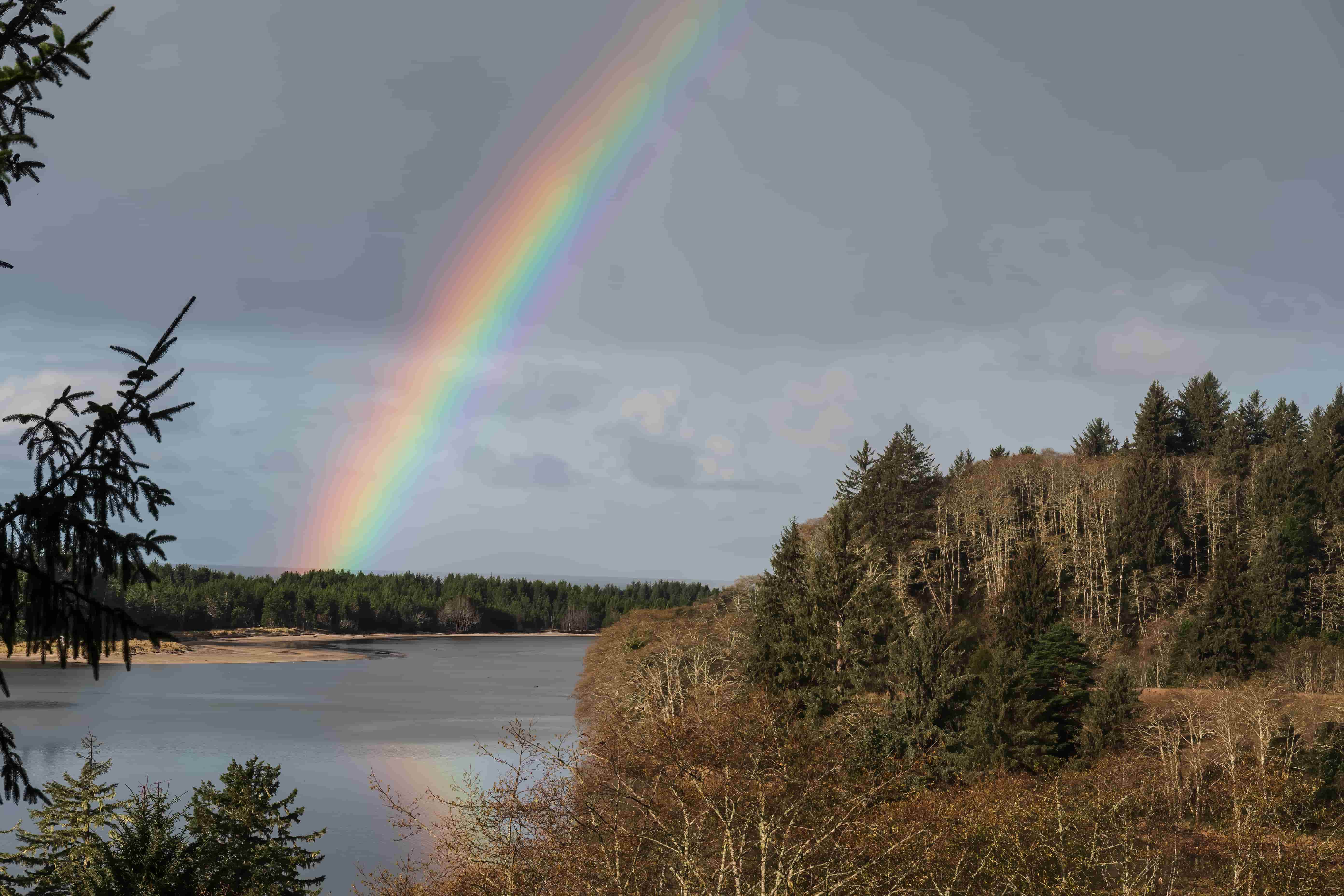 rainbow over Salmon River Otis Oregon