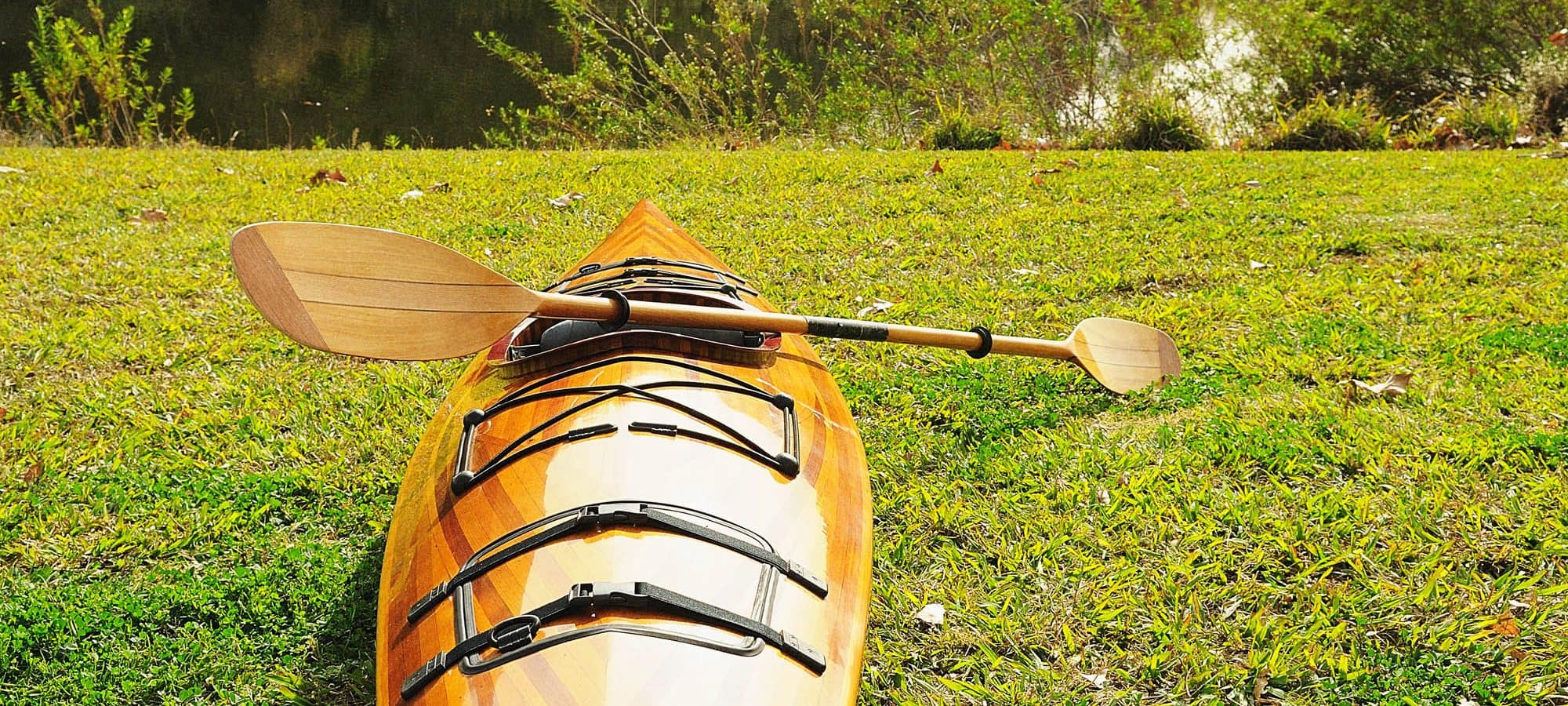 Salmon River wooden kayak closeup Otis Oregon
