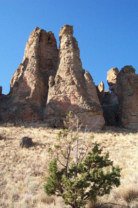rock formation among desert landscape