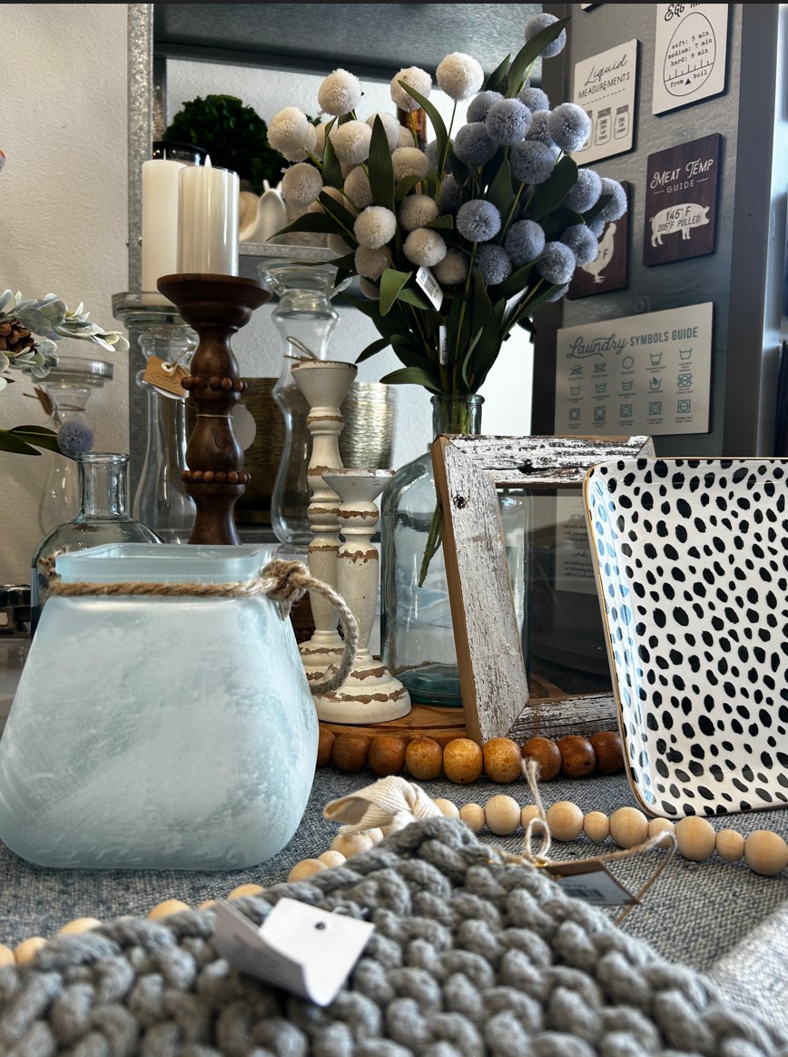 home goods on display in retail shop