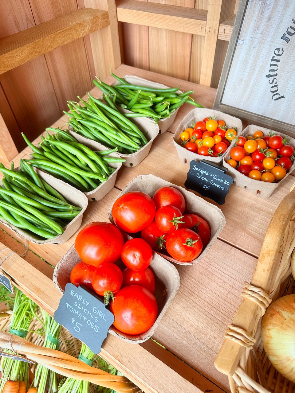 Fresh vegetables at farmstand