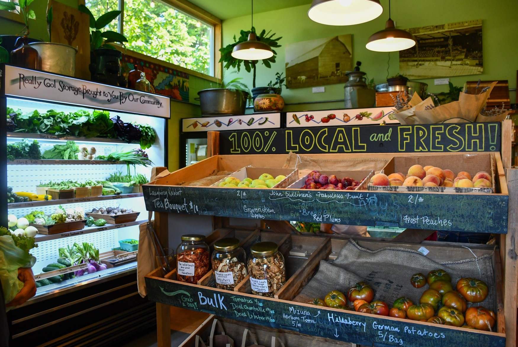 display of fresh produce in small market