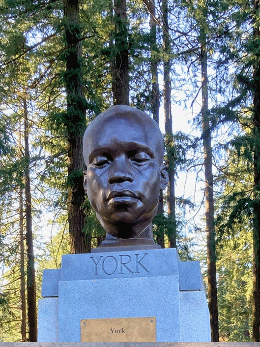 Monument to York, the the only Black member of the Lewis and Clark Corps of Discovery.