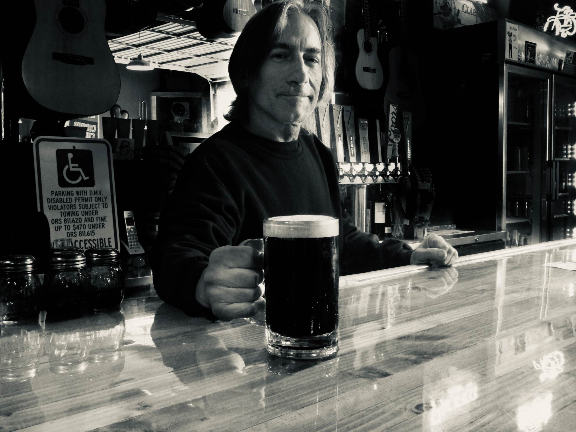 Bartender at Mr. Ed's Espresso, Juice, and Underground Pub in Port Orford, Oregon