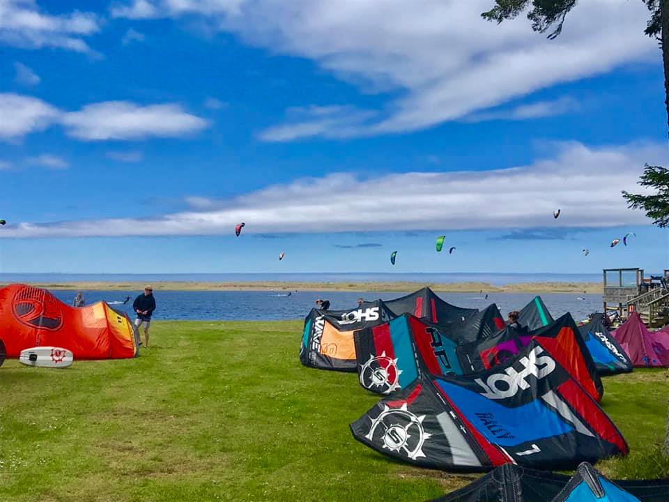 Kiteboarding at Floras Lake in Langlois, Oregon