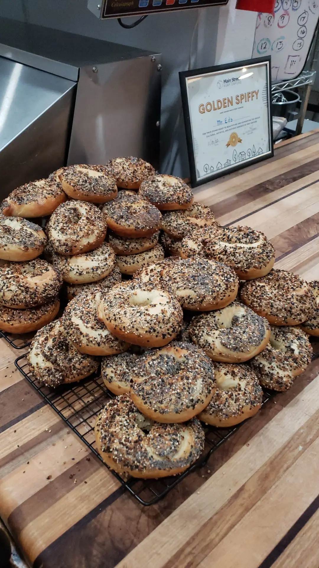 Everything Bagels at Mr. Ed's Espresso, Juice, and Underground Pub in Port Orford, Oregon