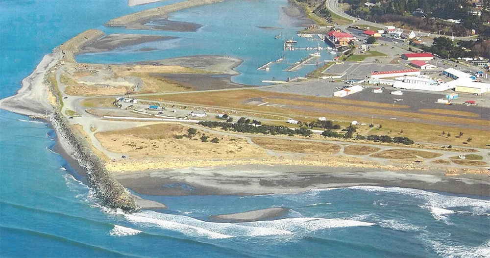 Aerial view of Oceanside RV Park in Gold Beach, Oregon
