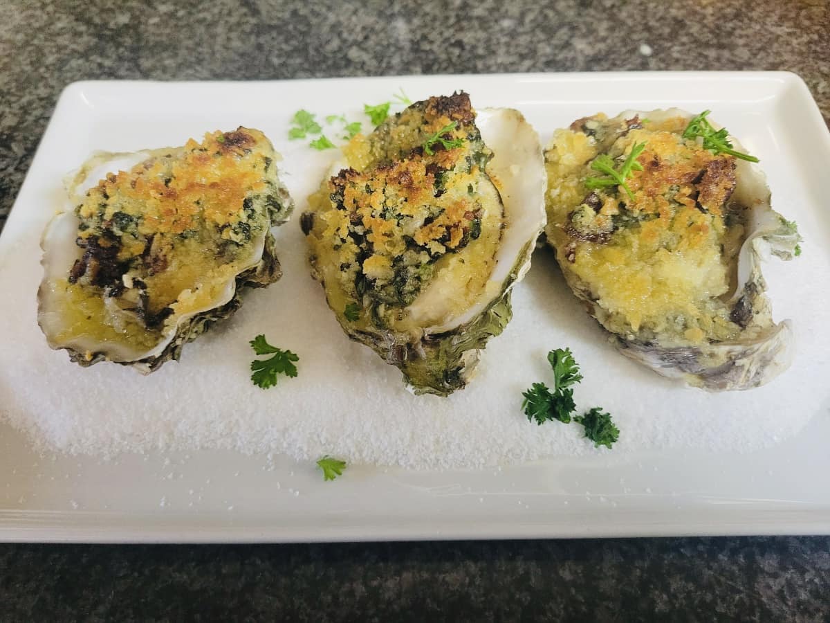 Parmesan crusted oysters at Black Trumpet Bistro in Brookings, Oregon