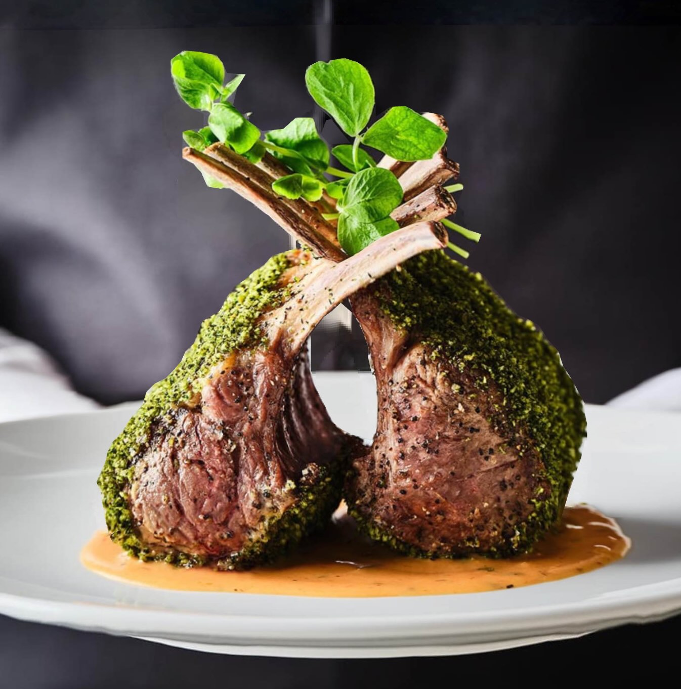 Rack of lamb at Black Trumpet Bistro in Brookings, Oregon
