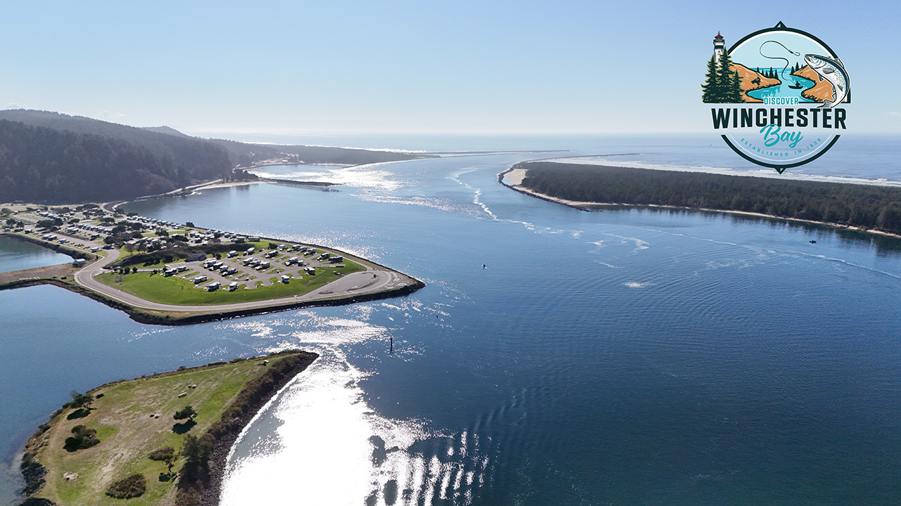 Aerial view of Winchester Bay, Oregon.