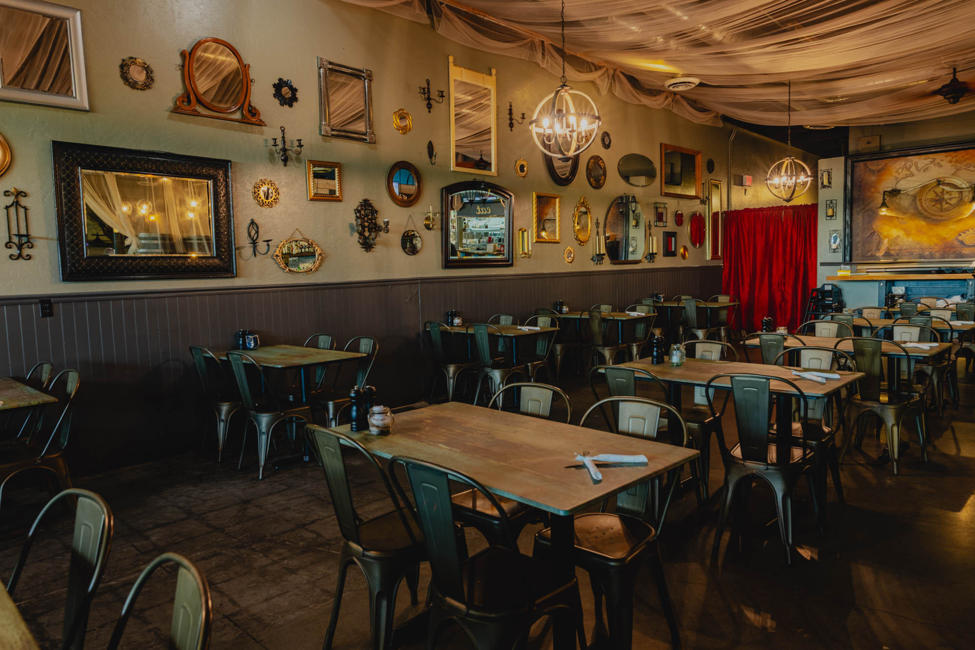 Interior of The Lucky Pirate Chop House in Brookings, Oregon