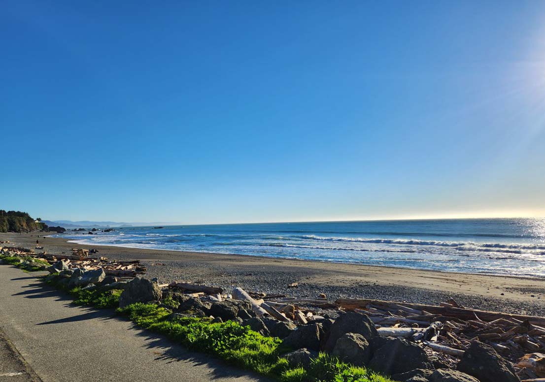 View from Driftwood RV Park in Brookings, Oregon