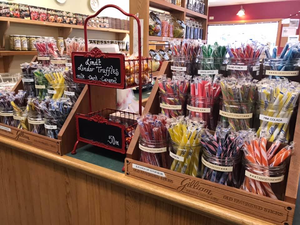 Old fashioned candies in Bandon Sweets & Treats store in Bandon Oregon