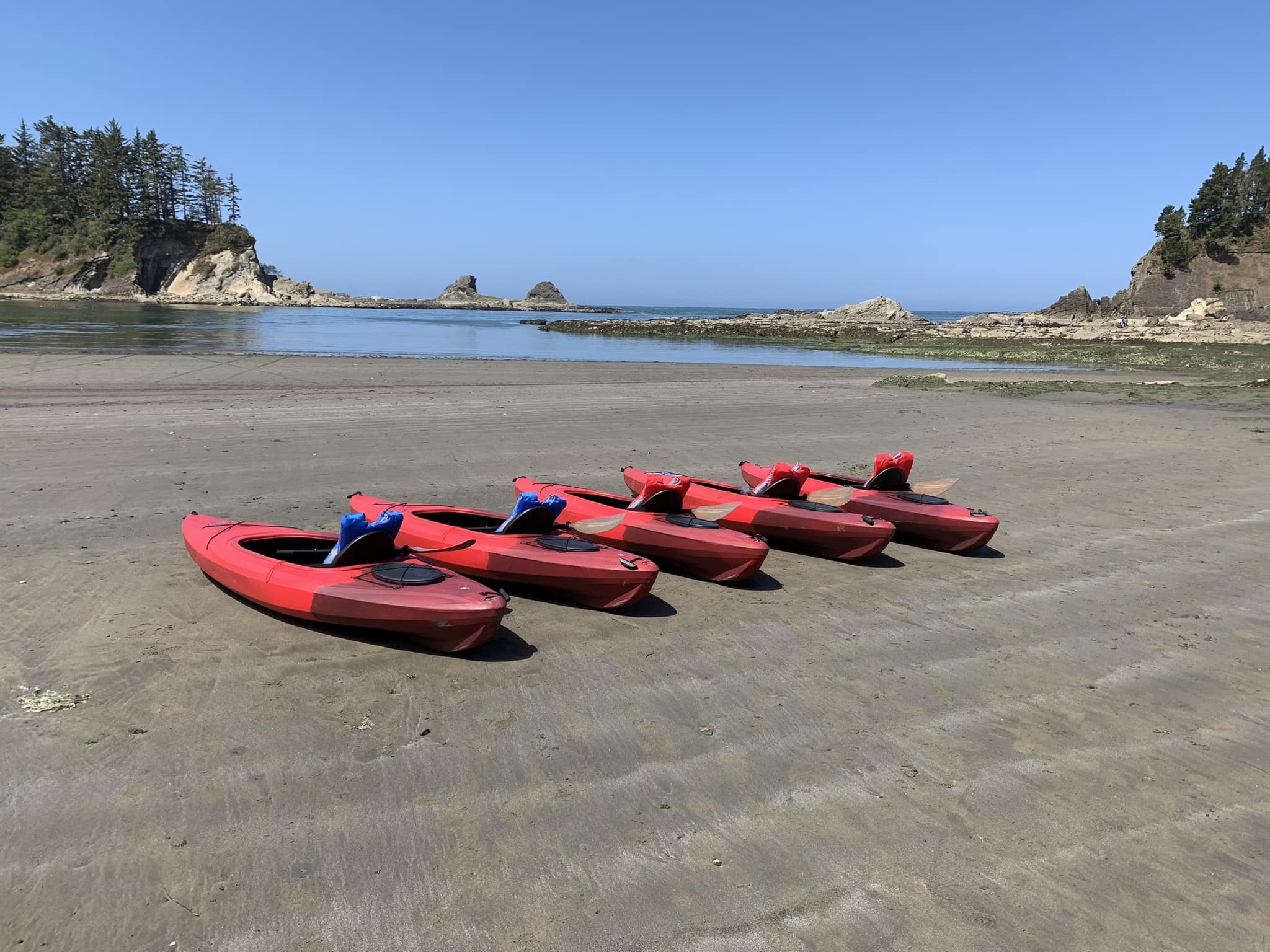 Kayak rentals at Sunset Bay in Charleston, Oregon