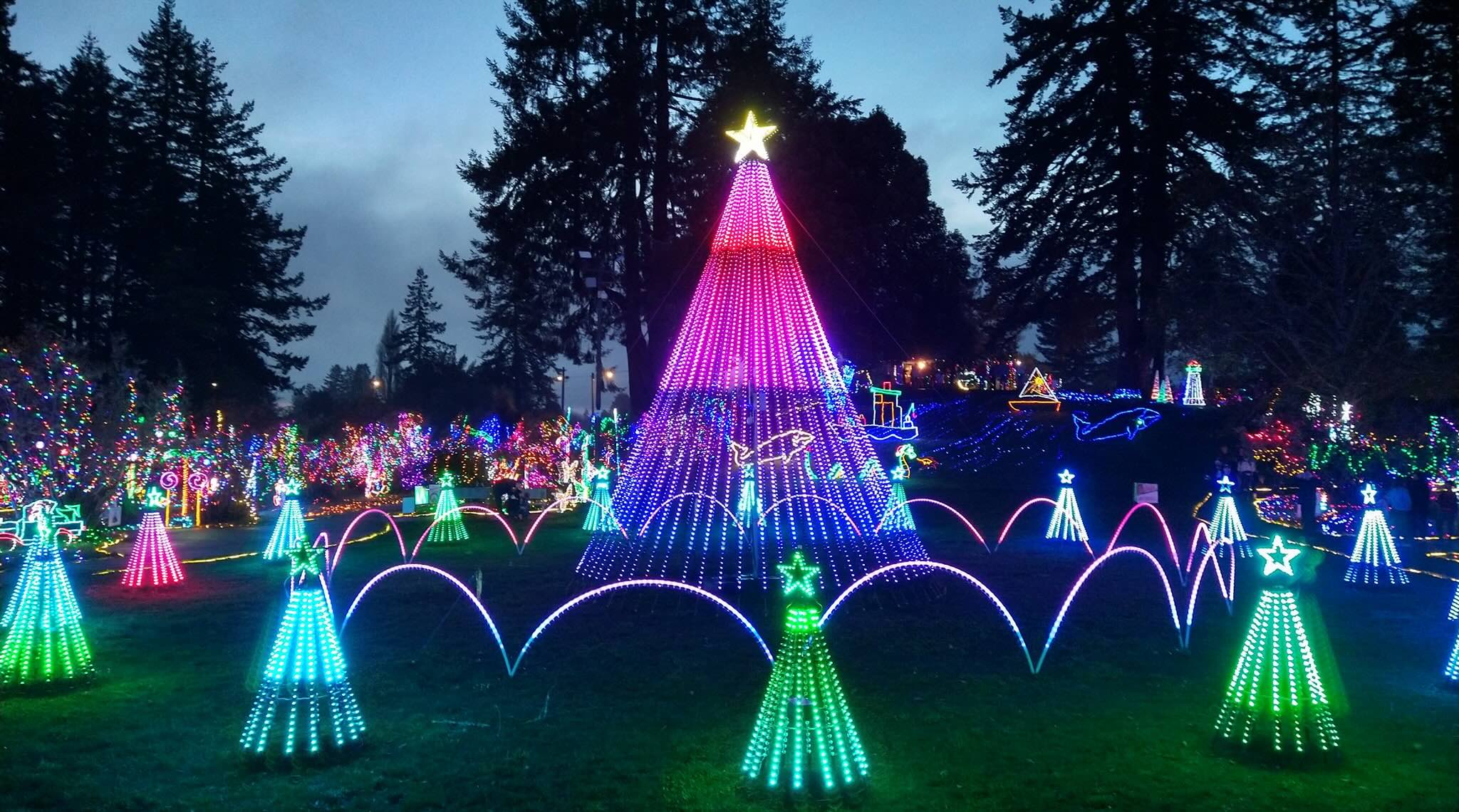 Christmas light display at Nature's Coastal Lights in Brookings, Oregon
