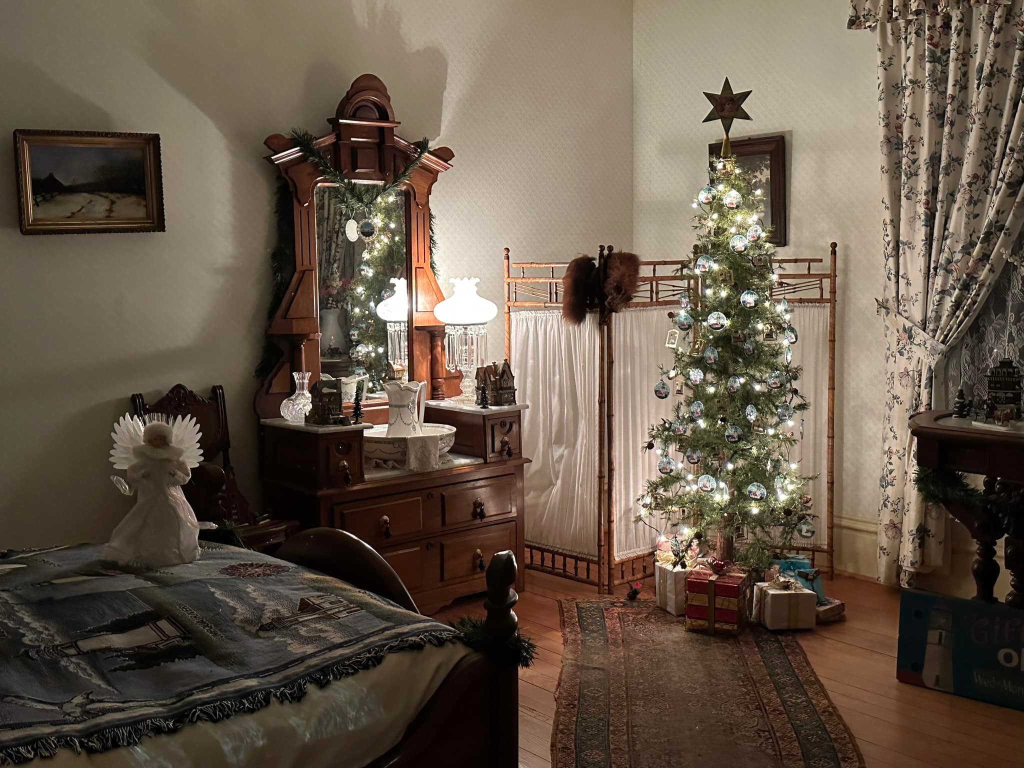 Hughes House decorated for the holidays in Port Orford, Oregon